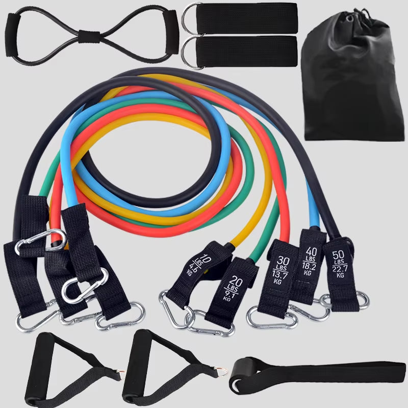 12PCS Resistance Bands Set Bodybuilding Home Gym Equipment Professional Training Weight Fitness Elastic Rubber Bands Expander